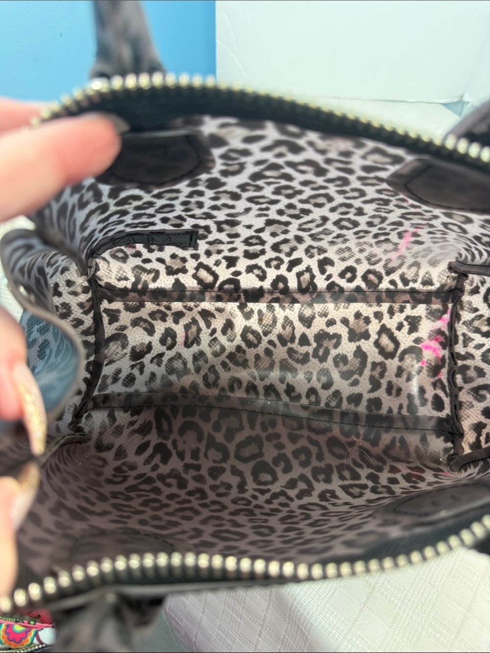 GUM DESIGN Leopard Print Satchel Handbag - - Picture 6 of 7